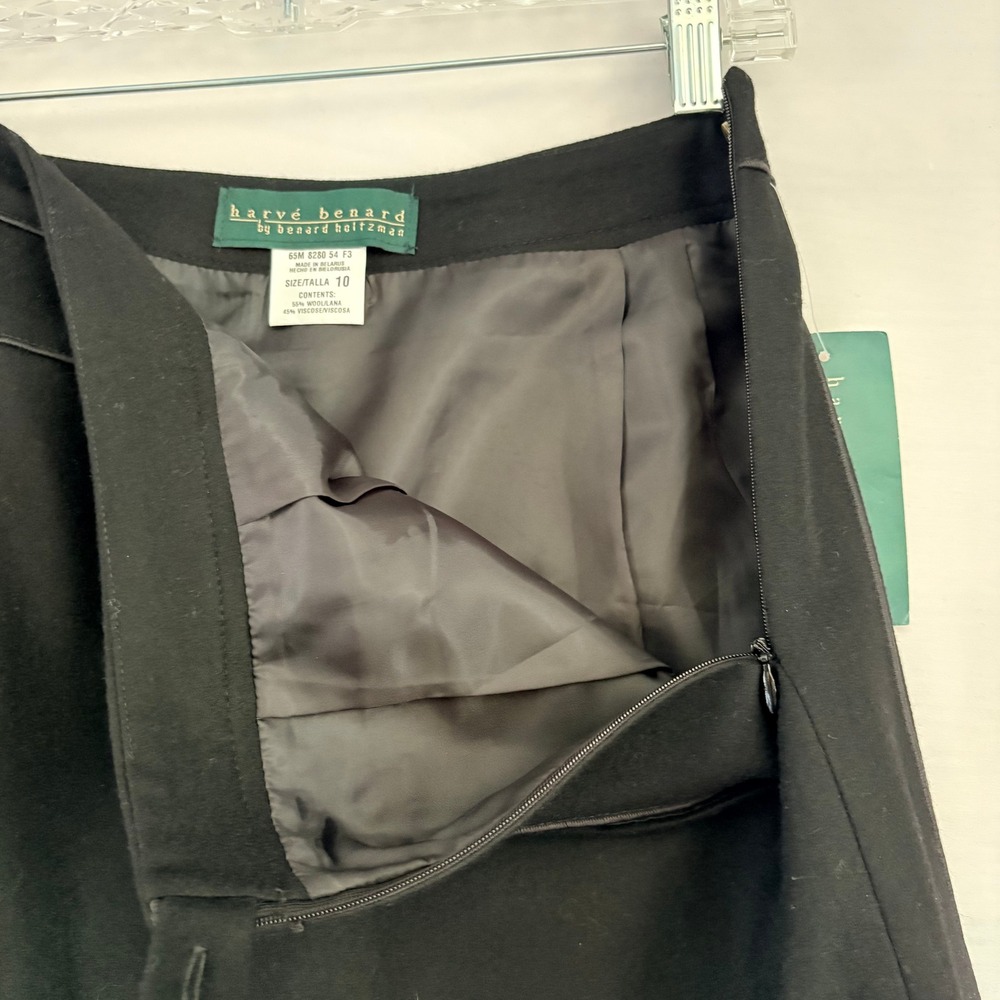 Harve Benard Wool Blend Pencil Skirt Black Scalloped Yoke Size 10 NWT - Picture 5 of 9